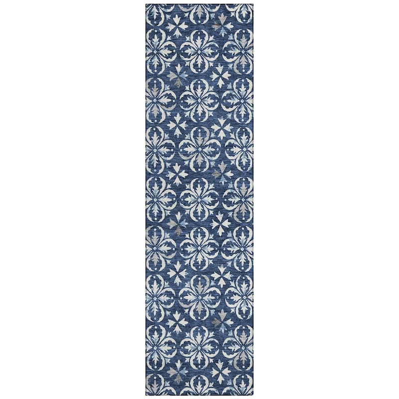 Machine Washable Indoor/ Outdoor Chantille Traditional Medallion Rug