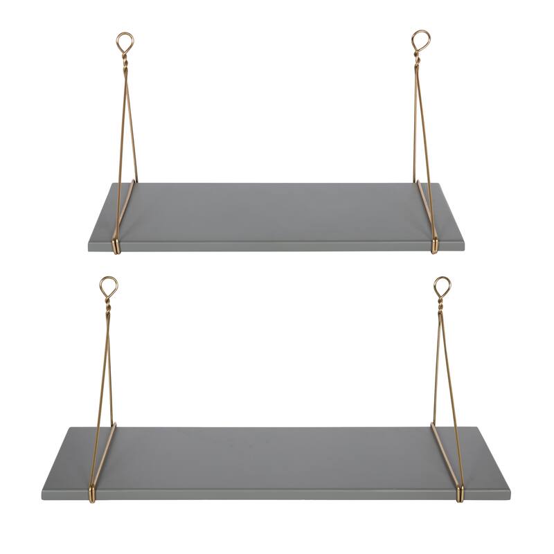 Kate and Laurel Vista Wood and Metal Wall Shelves - 2 Piece