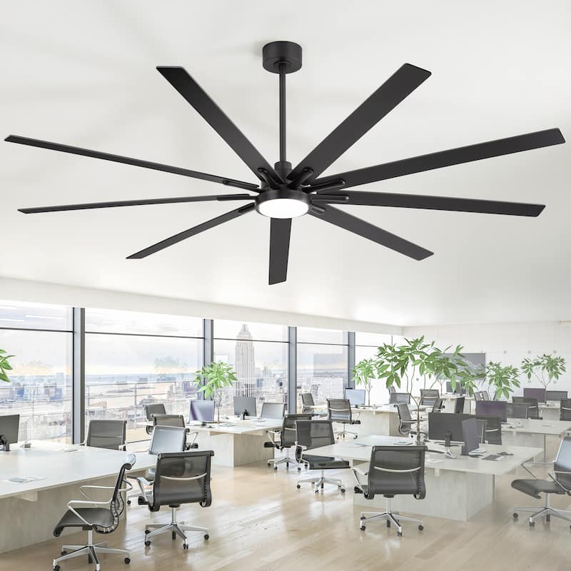 Large 84" Integrated LED Ceiling Fan with Light and Remote(9 Reversible Blades) - Remote