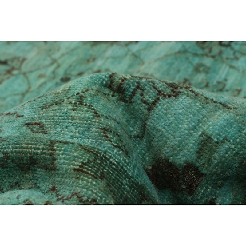 ECARPETGALLERY Hand-knotted Vibrance Cyan Wool Rug - 8'8 x 11'7