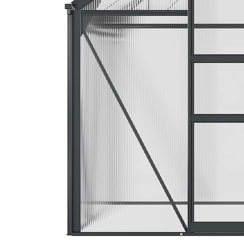 Outsunny Polycarbonate Walk-In Greenhouse for Outdoors - CLEAR