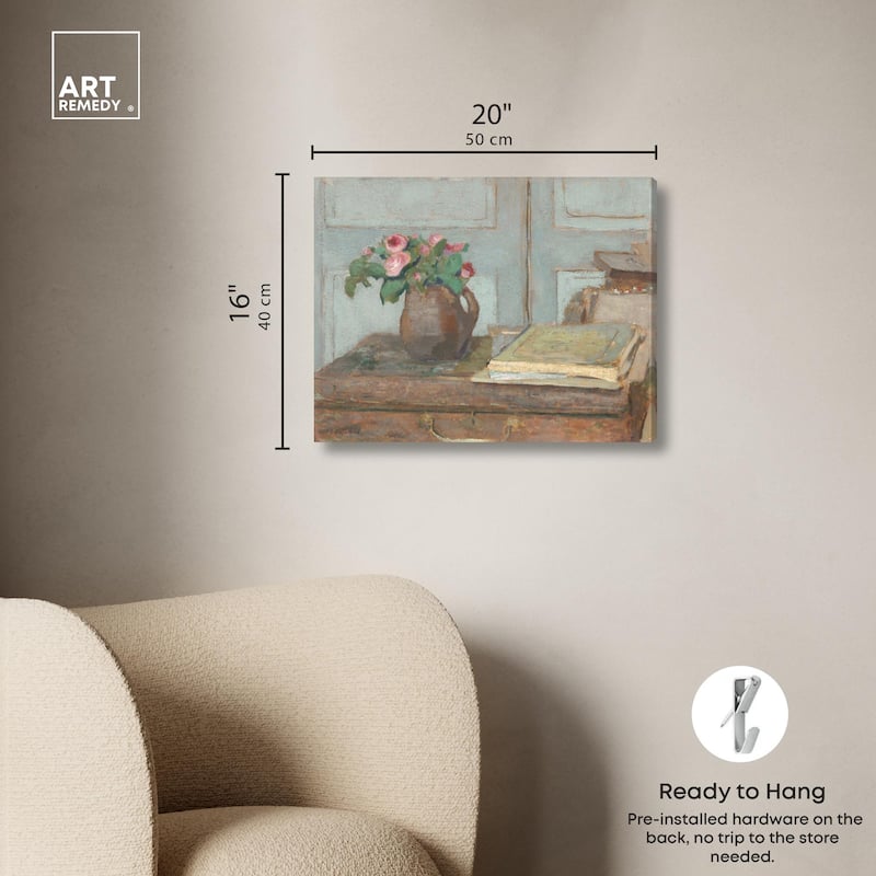 Box and Moss Roses Canvas by Art Remedy, Gallery Wrapped