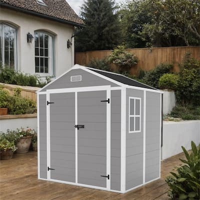 PP Resin Waterproof Storage Shed with Rust,UV Proof,HD Window Lighting