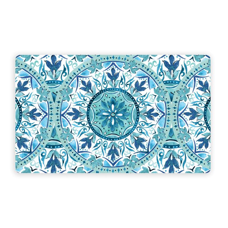 Abode Homewares Gibraltar Melamine Pet Feeding Placemat - 19" x 11.5" - Teal - Set of 2 - Teal
