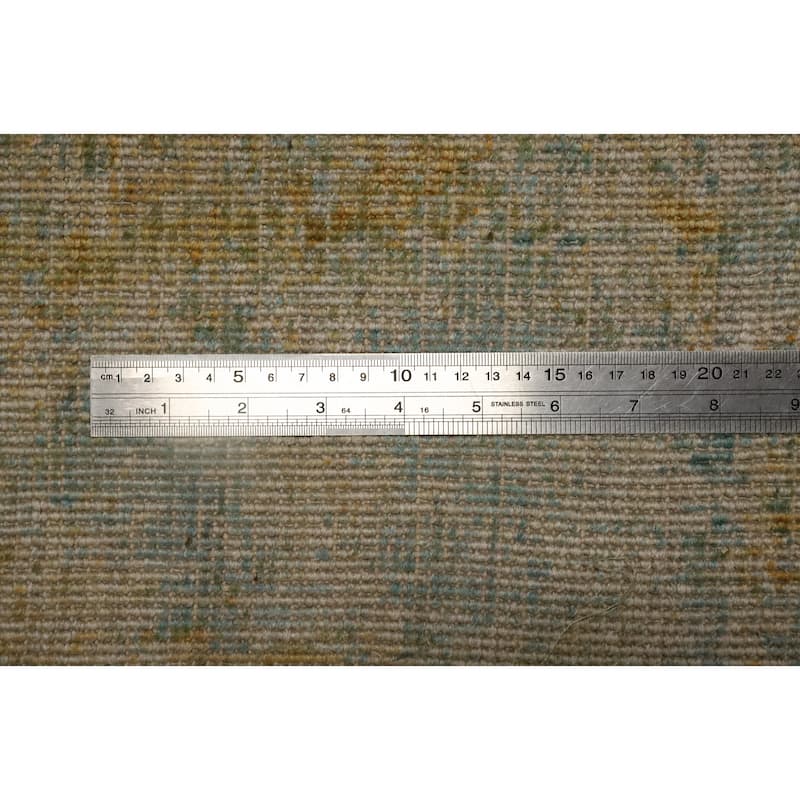 Hand Knotted Oriental Viscose Silk Carpet Modern Pictorial Yellow & Gold Abstract Area Rug - 6' 6'' X 4' 5''