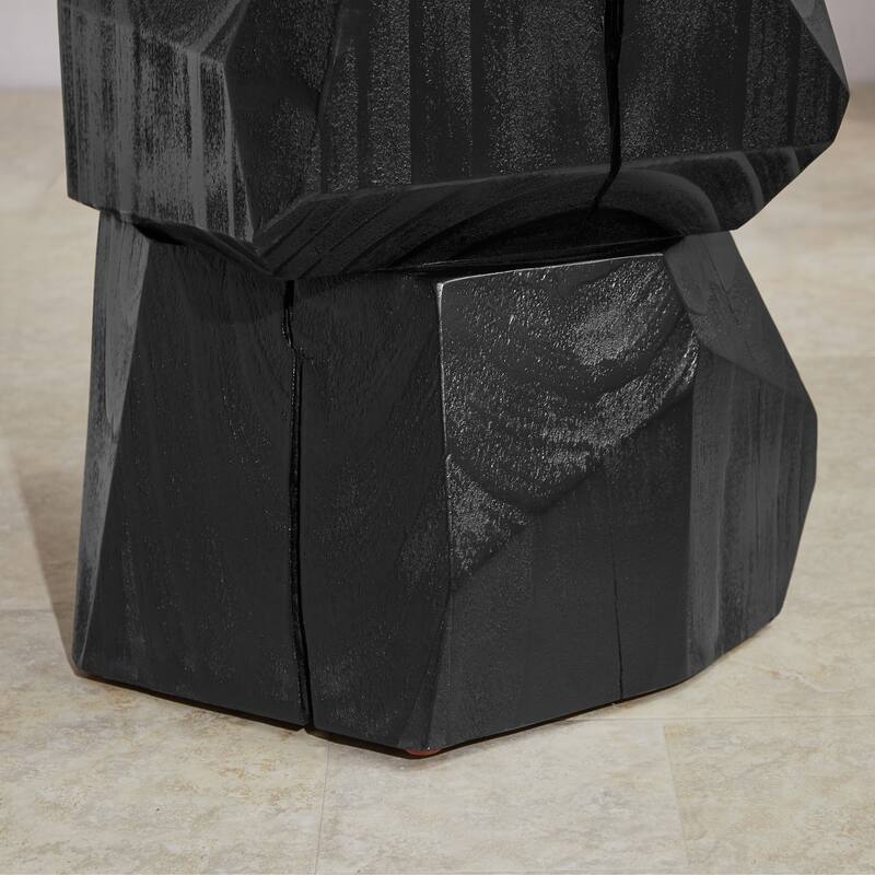 Art Leon Irregularly Shaped Solid Wood End Table Side Table