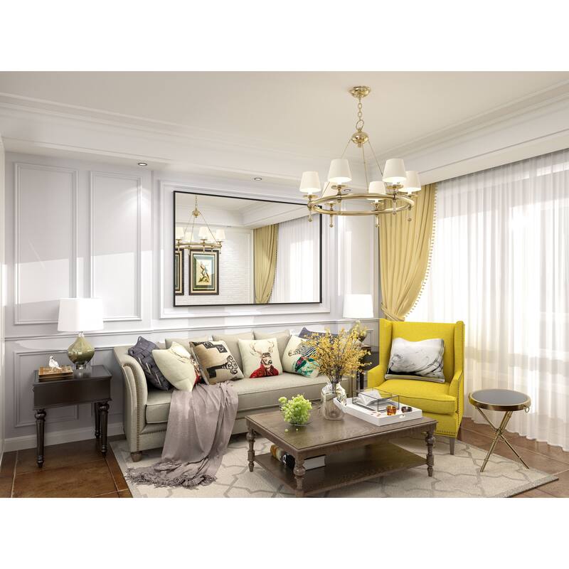 Aluminum Alloy Framed French Cleat Mounted Tempered Glass Wall Vanity Mirror