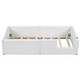preview thumbnail 9 of 12, White Twin Kids Platform Bed with Guardrail & Charging Station, PU Leather Upholstered Daybed Frame for Bedroom, Childrens Room