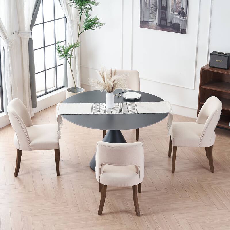 Wooden Dining Chairs Set of 2/4/6,Modern Fabric Upholstered Dining Room Chair Kitchen Chairs