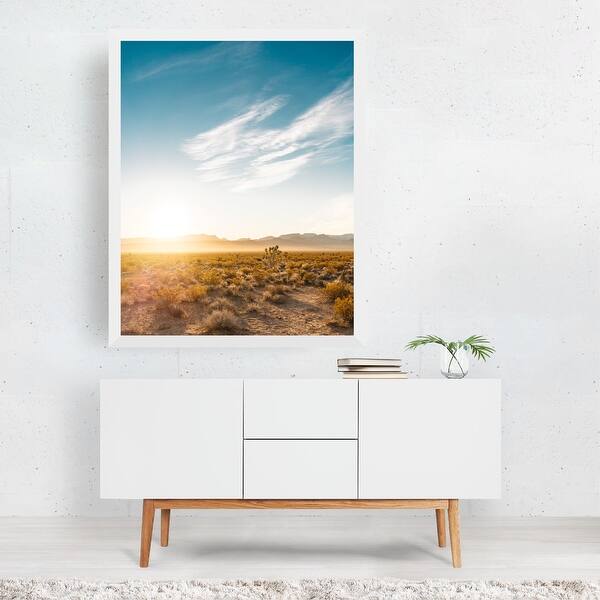 Shop Nevada Cactus Clouds Desert Landscape Framed Wall Art Print Overstock 31898912