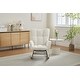 preview thumbnail 13 of 16, Modern Nursery Rocking Chair, Upholstered Glider Chair with High Backrest, Rocker Accent Armchair with Solid Wood Legs