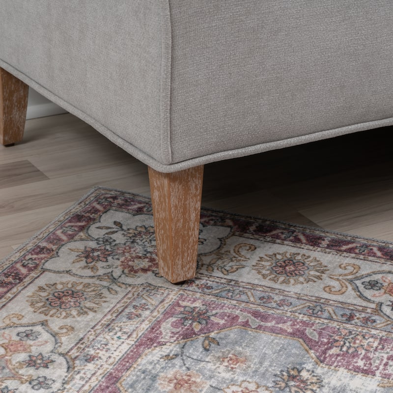 Linon Allard Upholstered/Faux Leather Modern Farmhouse Nook Bench