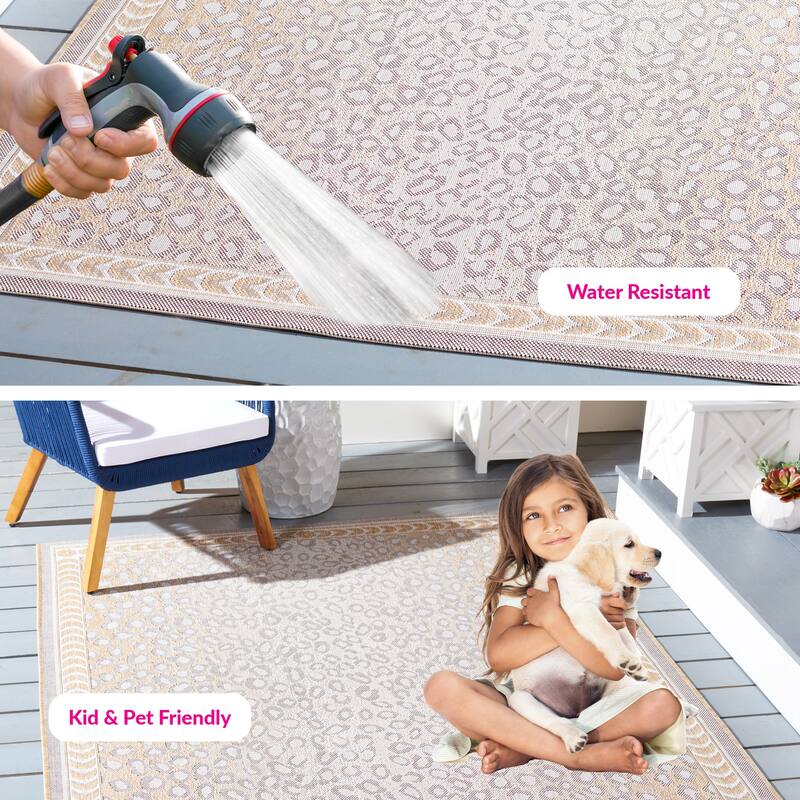 SAFAVIEH Courtyard Sanyi Indoor/ Outdoor Waterproof Patio Backyard Rug