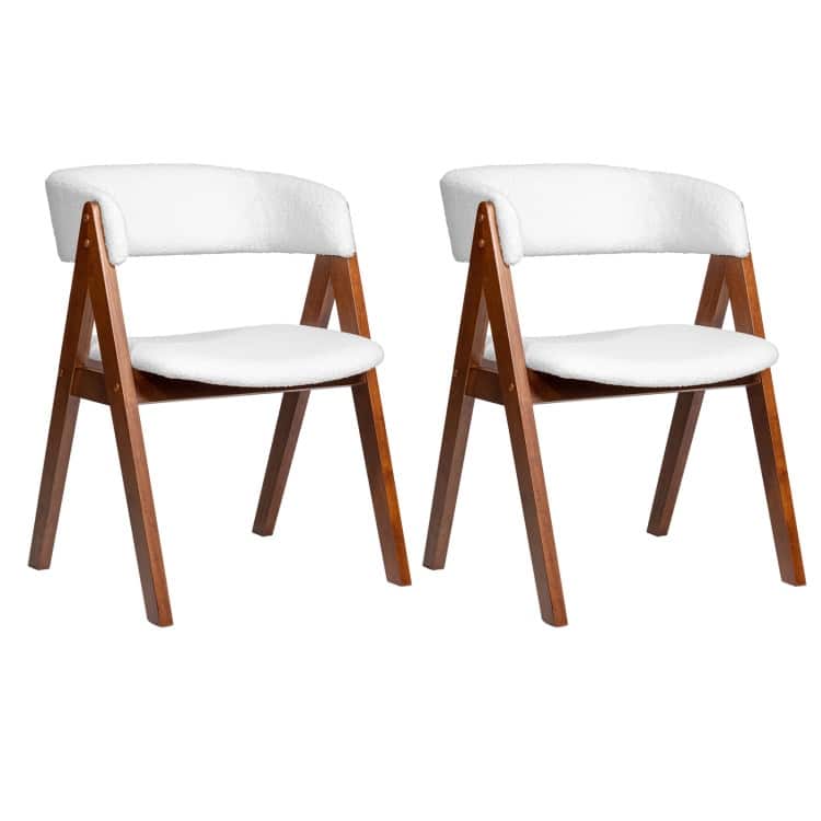 Rubber Wood Dining Chairs Set of 2 with Rubber Wood Legs and Ergonomic C Back Design - 22" x 24" x 30.5"