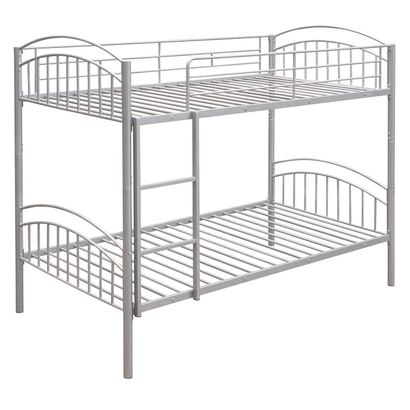 Space-Saving Twin Bunk Bed with Steel Frame and Safety Features
