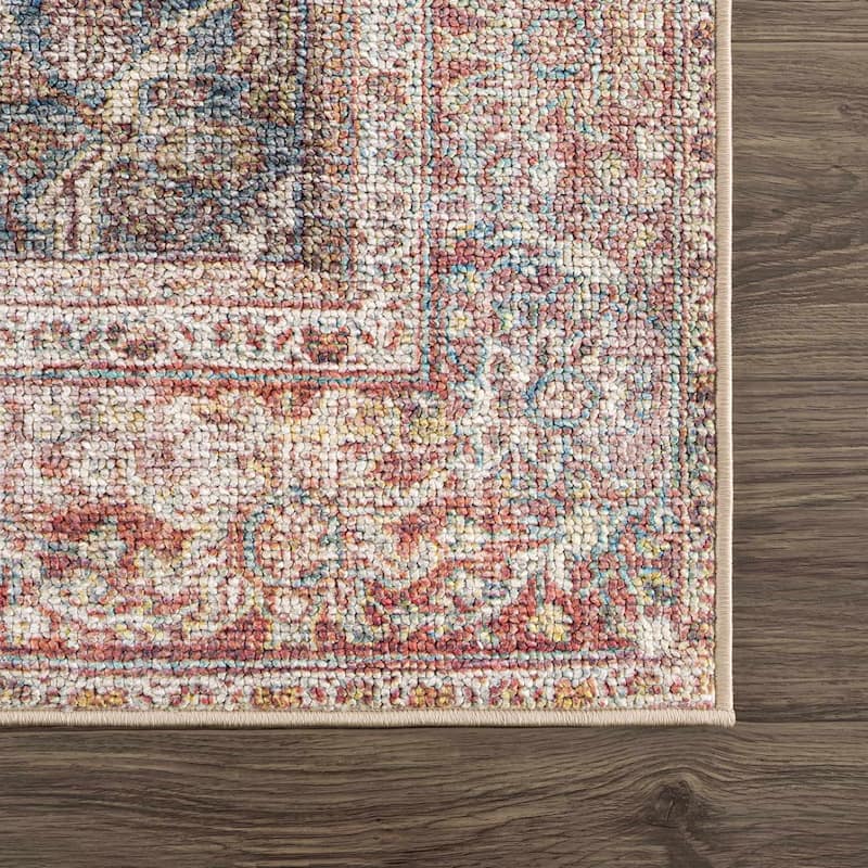 Reseca Oriental Traditional Vintage Distressed Machine Washable Area Rug
