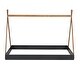 preview thumbnail 8 of 14, Full Size Tent Floor Bed with Triangle Structure, Black+Brown