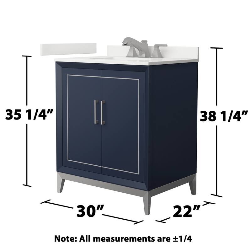 Wyndham Collection WCH515130S-QTZ-US3MXX Marlena 30" Free Standing
