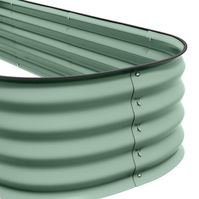 Outsunny 7.9' x 2' x 1' Galvanized Raised Garden Bed Kit, Outdoor Metal Elevated Planter Box with Safety Edging