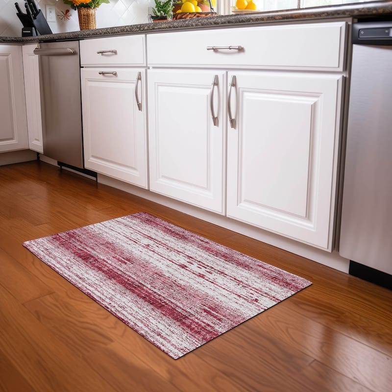 Premium Washable Super Soft Transitional Ombre Mayfield Rug - Merlot - 1'8" x 2'6"