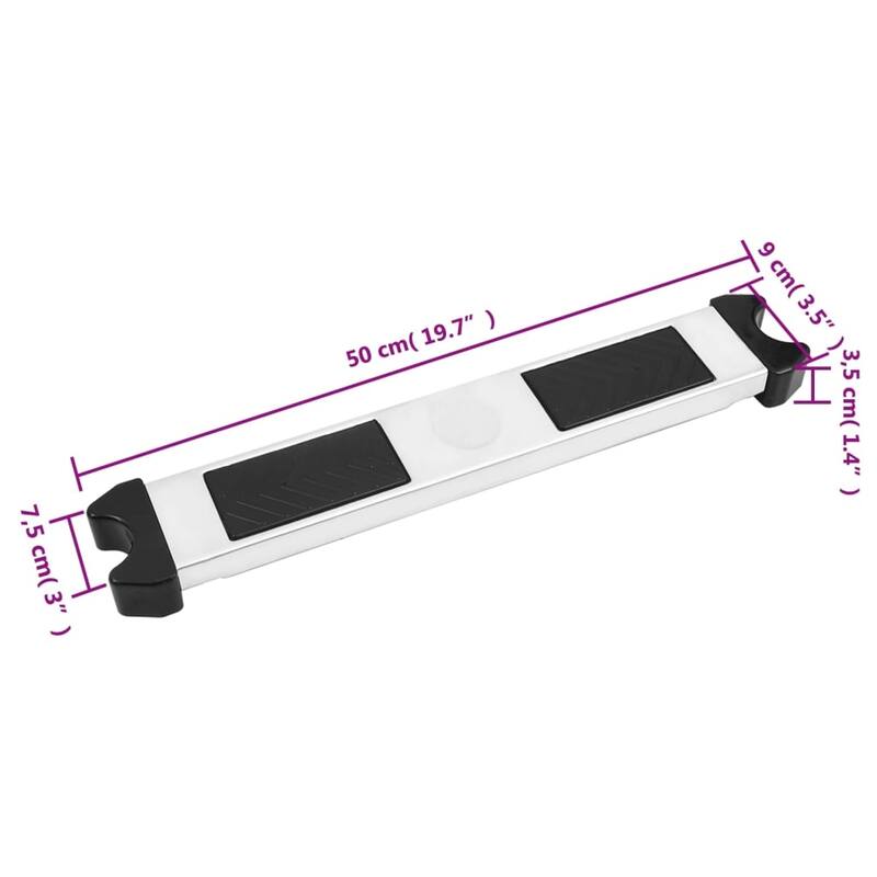 vidaXL Pool Ladder Step Silver and black 304 Stainless Steel, Plastic - 3.5 x 19.7 x 1.4