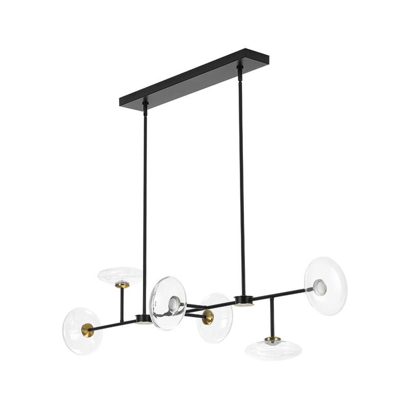 Minimalist 6-Light Dimmable LED Glass Island Pendant Chandelier