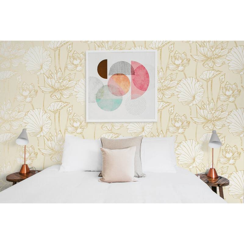 NextWall Lotus Floral Peel and Stick Wallpaper