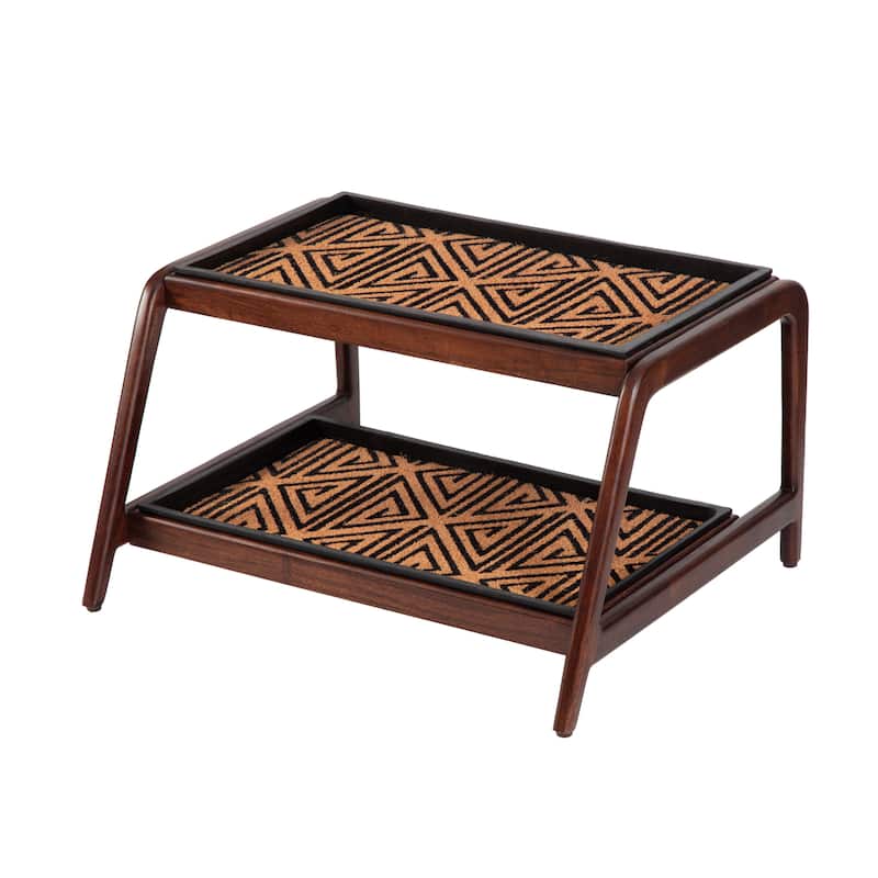 Jani Double-Tier Brown Stand 2-Pair Rubber Boot Trays - Ibadan