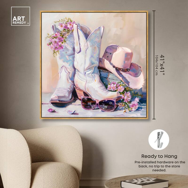 Spring Pink Cowboy Necessities Canvas by Art Remedy