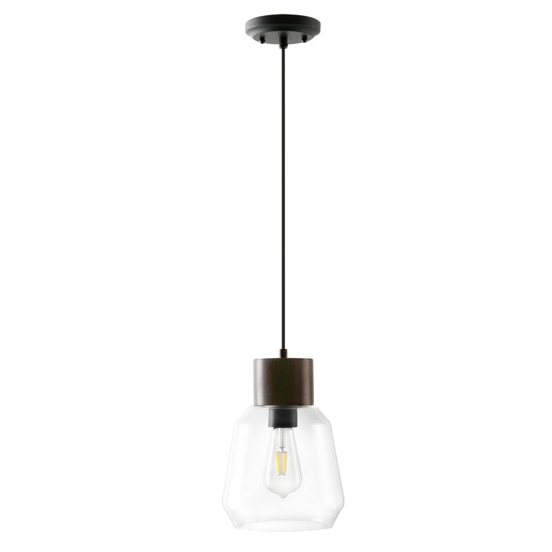 Light Society Faye Pendant Light - Black Wood/Clear