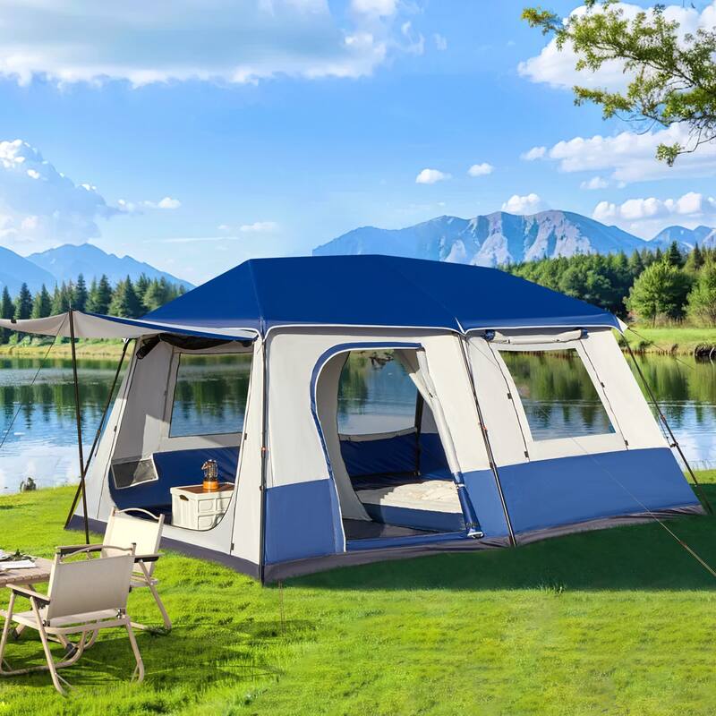 EROMMY Instant Cabin Tent 4/6/8/10 Person - 60 Second Setup, Waterproof Family Camping Tent with Rainfly & Carry Bag, 4-Season