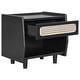 preview thumbnail 9 of 19, Christopher Knight Home - Zessia Retro 19" Wood Nightstand with Woven Drawer and Open Shelf
