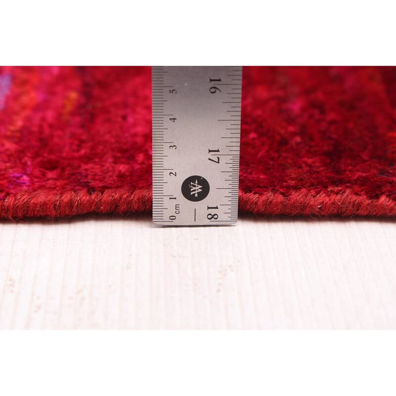 ECARPETGALLERY Hand-knotted Opulence Red Silk Rug - 4'1 x 5'10