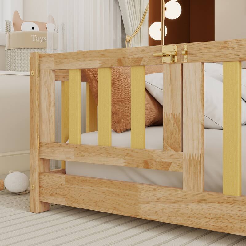 Floor Bed with Fence and Door - Natural