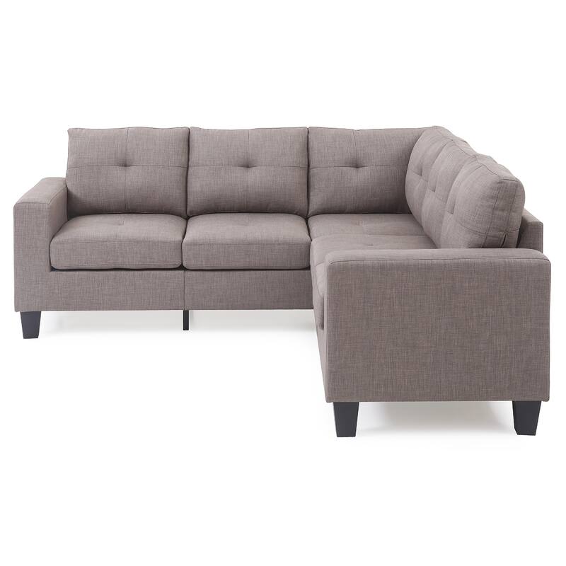 Tufted Twill L Shape Sectional Sofa - 82" - Gray