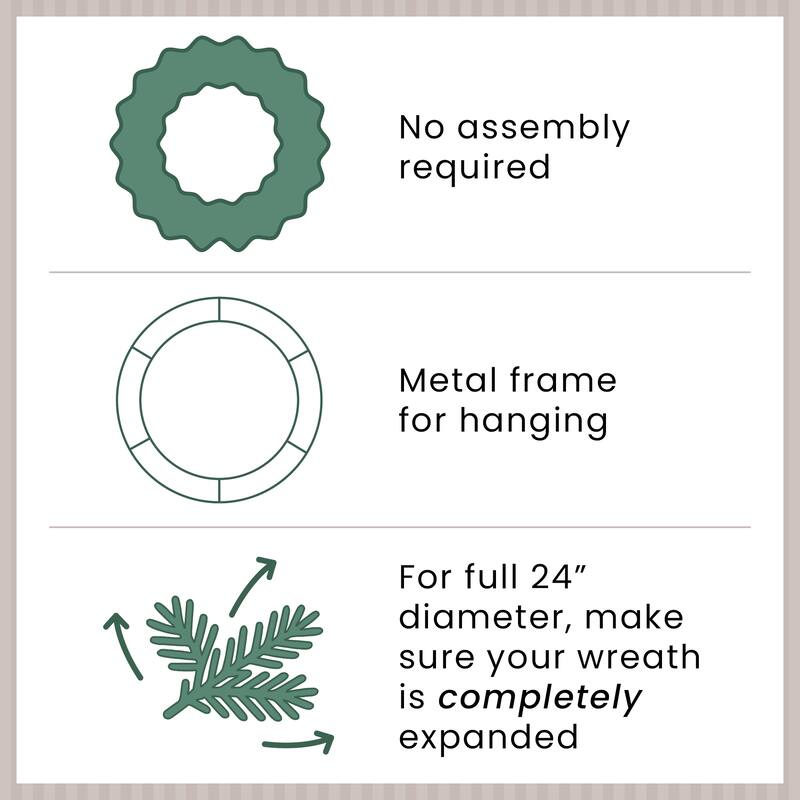 Real Touch ™ Evergreen Pine Artificial Christmas Wreath - 24" - Unlit