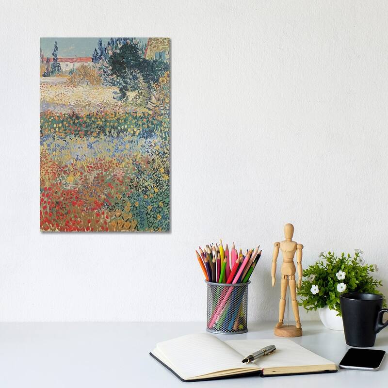 iCanvas "Garden in Bloom, Arles, July 1888 " by Vincent van Gogh Canvas Print - 12x8x0.75