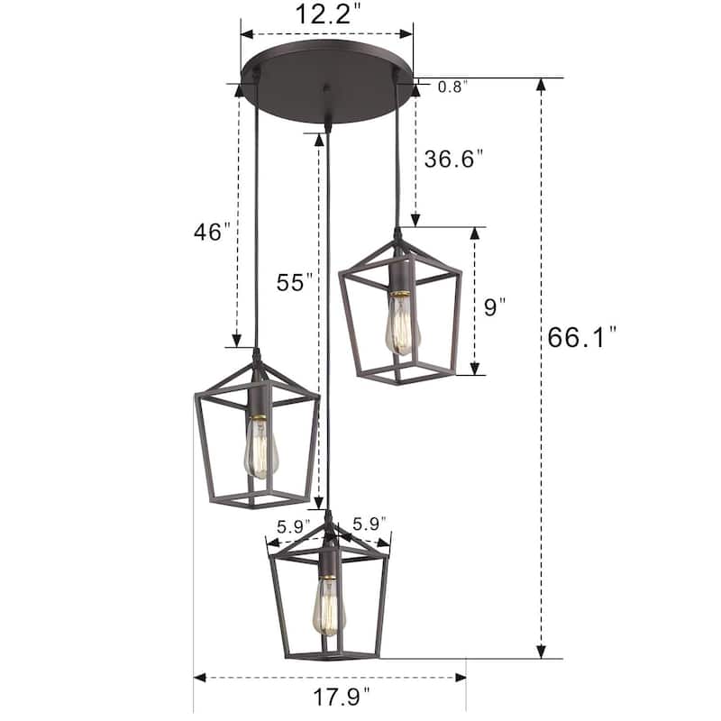 3-Light Pendant Lighting Cluster Pendant