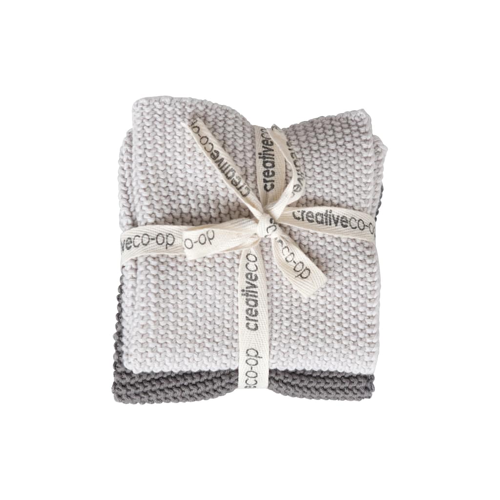 Square Cotton Knit Dish Cloths - 10.5"L x 10.5"W x 0.3"H