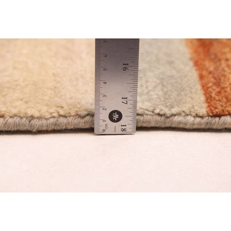 ECARPETGALLERY Hand-knotted Pak Finest Gabbeh Light Grey Wool Rug - 4'11 x 6'10