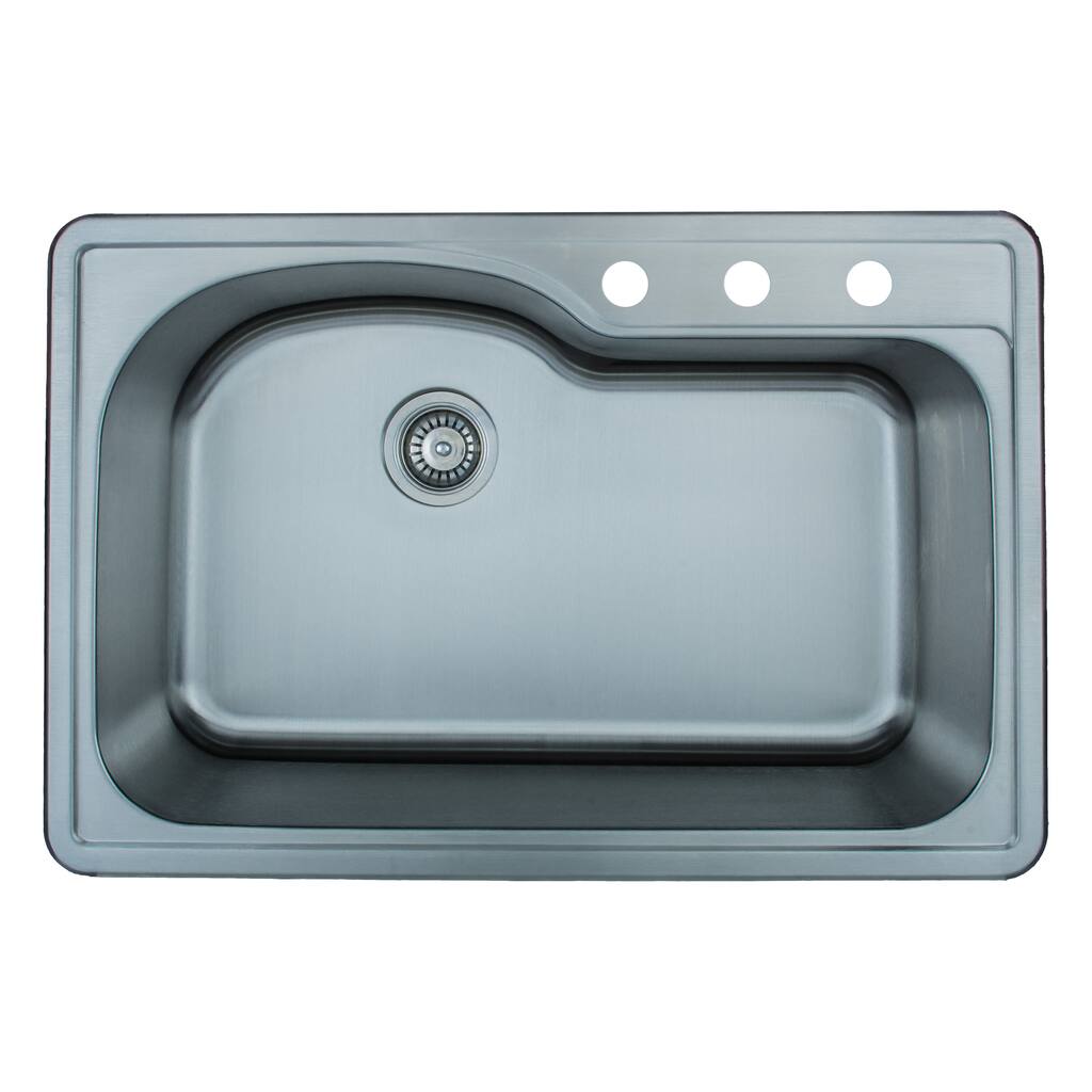 Wells Sinkware 18 Gauge Offset Single Bowl Topmount Stainless Steel Kitchen Sink - Sink Only