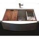 preview thumbnail 10 of 11, ZLINE 33 in. Moritz Farmhouse Apron Single Bowl Satin Steel Kitchen Sink with Bottom Grid