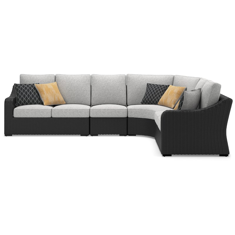 Signature Design by Ashley Beachcroft Black/Gray 4-Piece Outdoor Sectional - 180" W x 145" D x 35" H