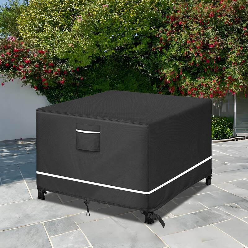 Waterproof Patio Furniture Cover 125in.x28in. Black Square Table Cover - 125x125x28in.