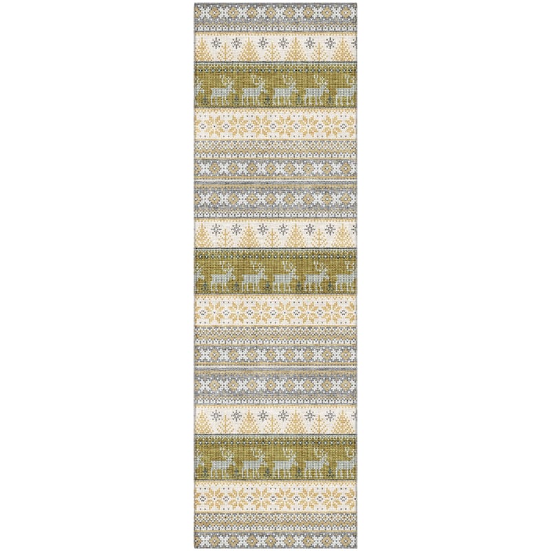 Premium Washable Super Soft Chritmas Stripes Mayfield Rug