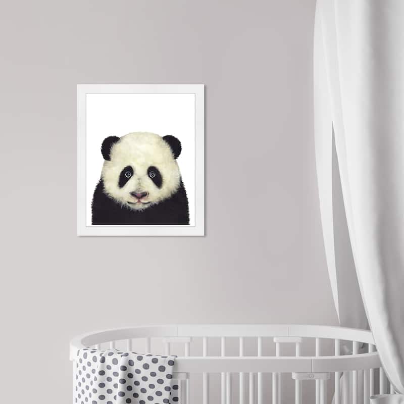 Olivia's Easel 'Cute Baby Panda'Kids Wall Art Framed Print Black,White - 13 x 19