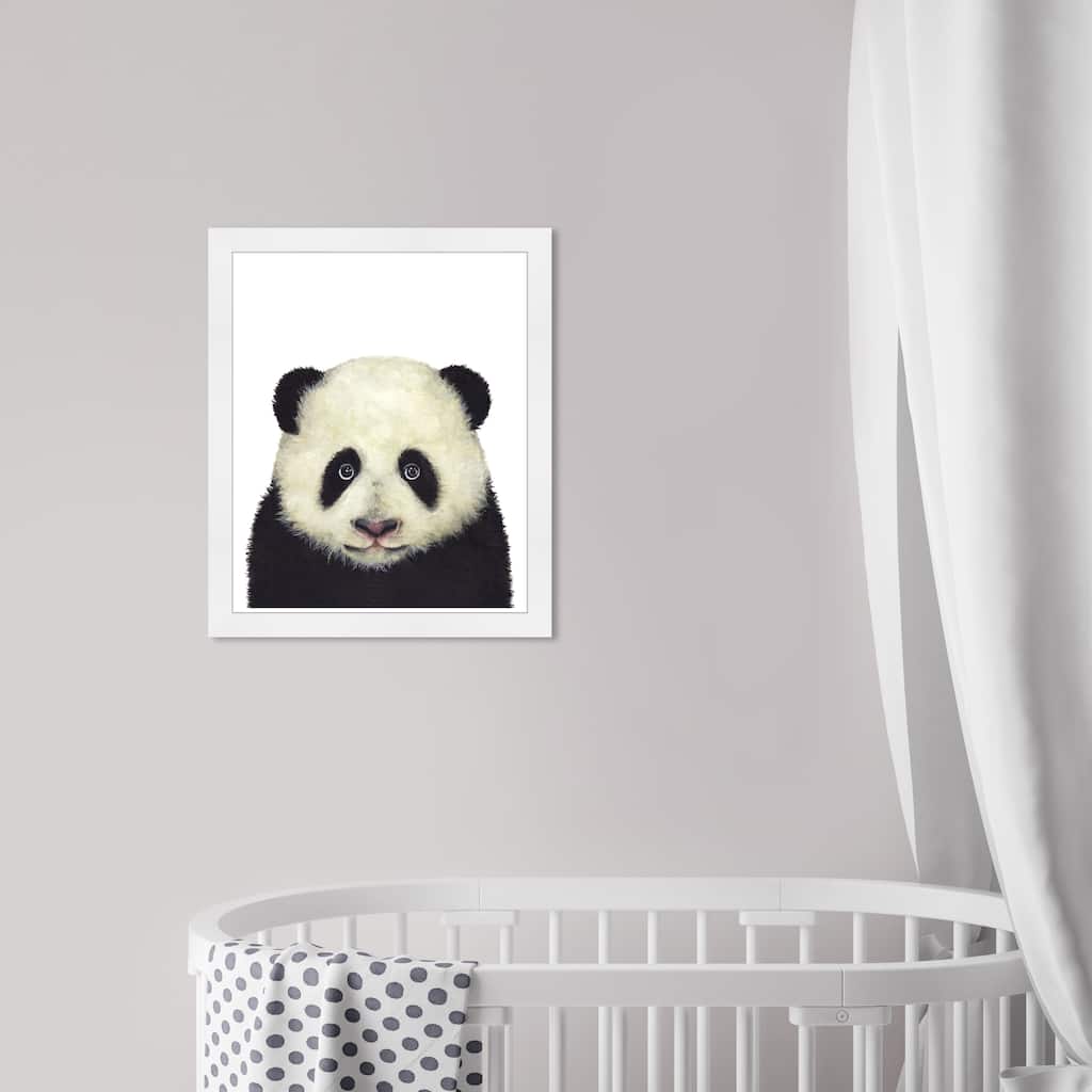 Olivia's Easel 'Cute Baby Panda'Kids Wall Art Framed Print Black,White