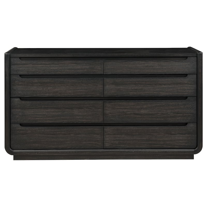 Leandro 8-drawer Bedroom Dresser with Mirror Burnished Black