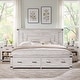 preview thumbnail 22 of 53, Farmhouse Wood Bed Frame with 54" Tall Headboard, 2 Large Drawers