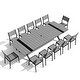 preview thumbnail 30 of 39, 11/13-Piece Outdoor Aluminum Dining Table Set Rectangular Table with Umbrella Hole and Stackable Chairs Set of 13 - Grey